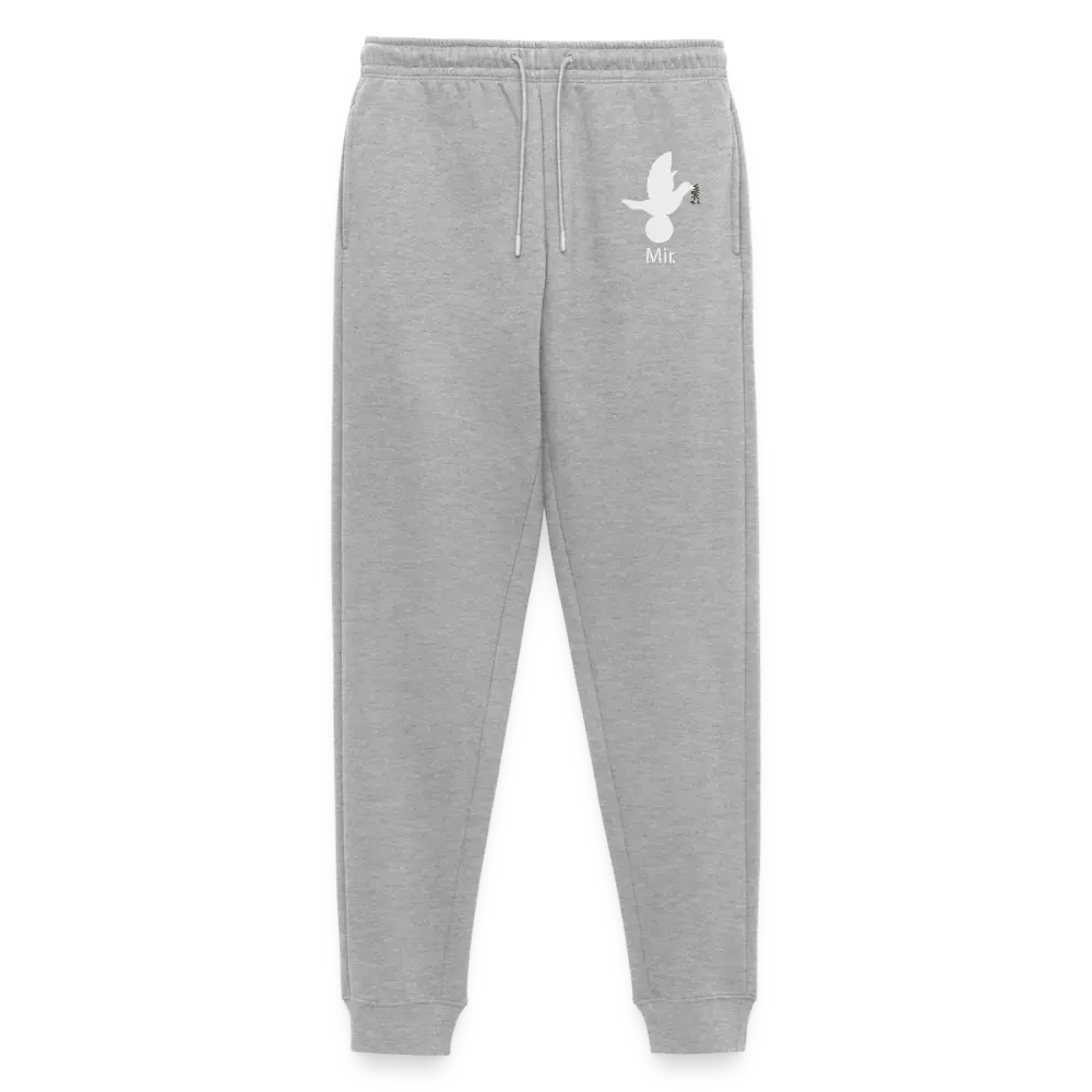 Pantalon de jogging Premium bio Homme sport Mir blanc - Lusoquot - gris chiné