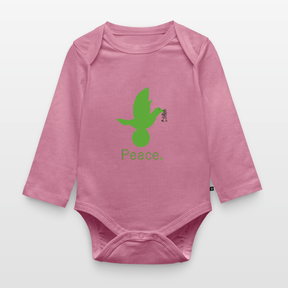 Body Bébé bio manches longues_peacegreen_coeur - mauve