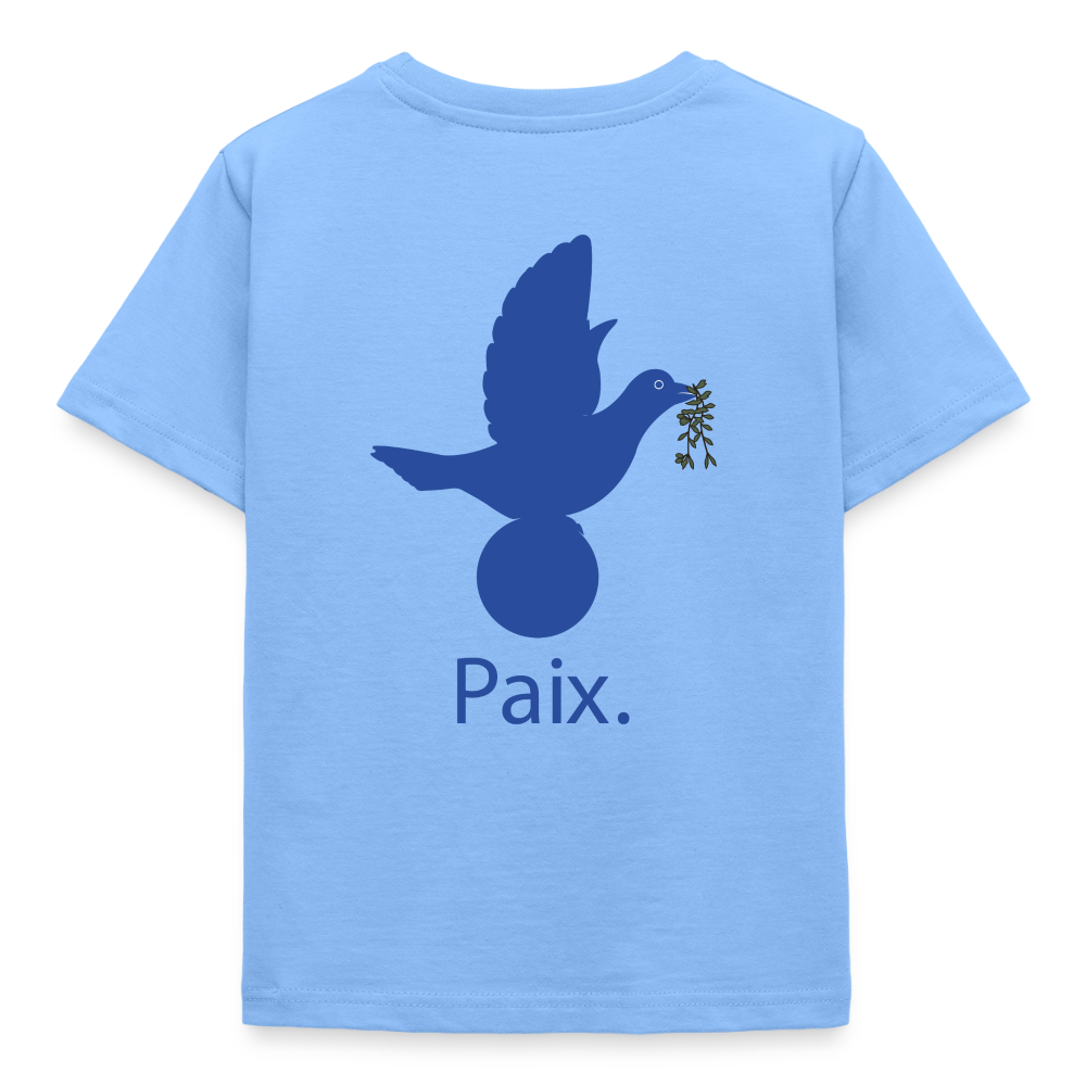 T-shirt Enfant anniversaire 3 ans  Paix bleu - Lusoquot - bleu ciel