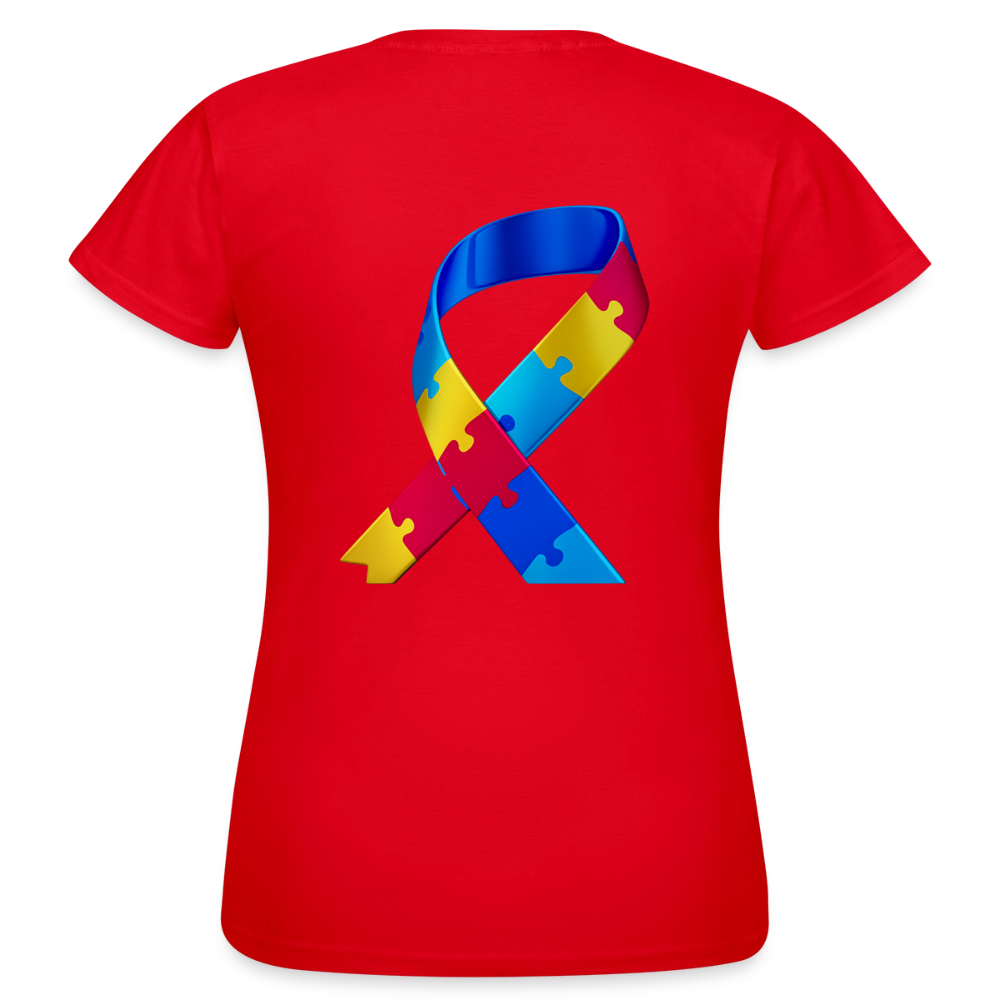 T-shirt Femme-journeemondiale trisomie 21 Peace jaune - rouge