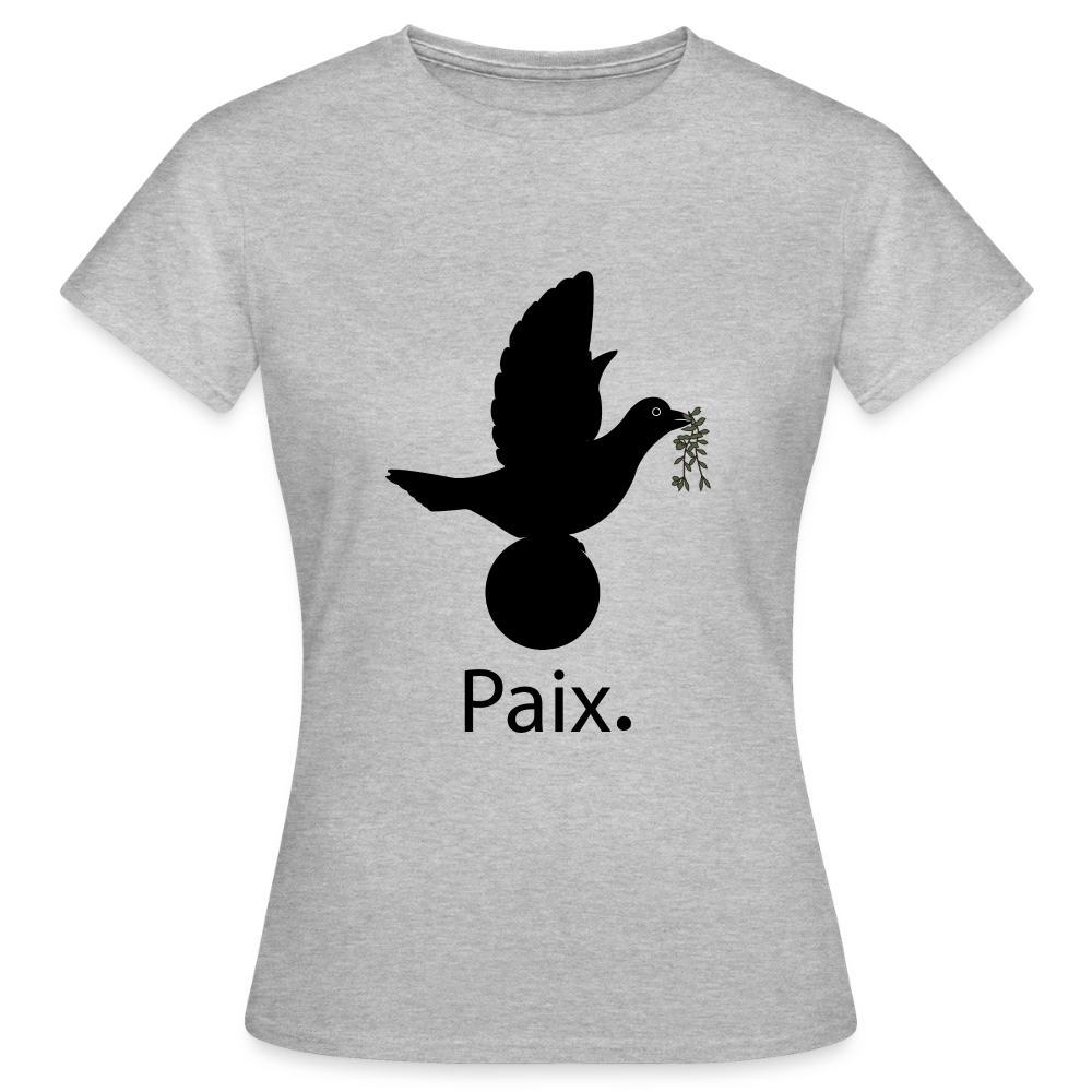 T-shirt Femme Paix noir - Lusoquot - gris chiné