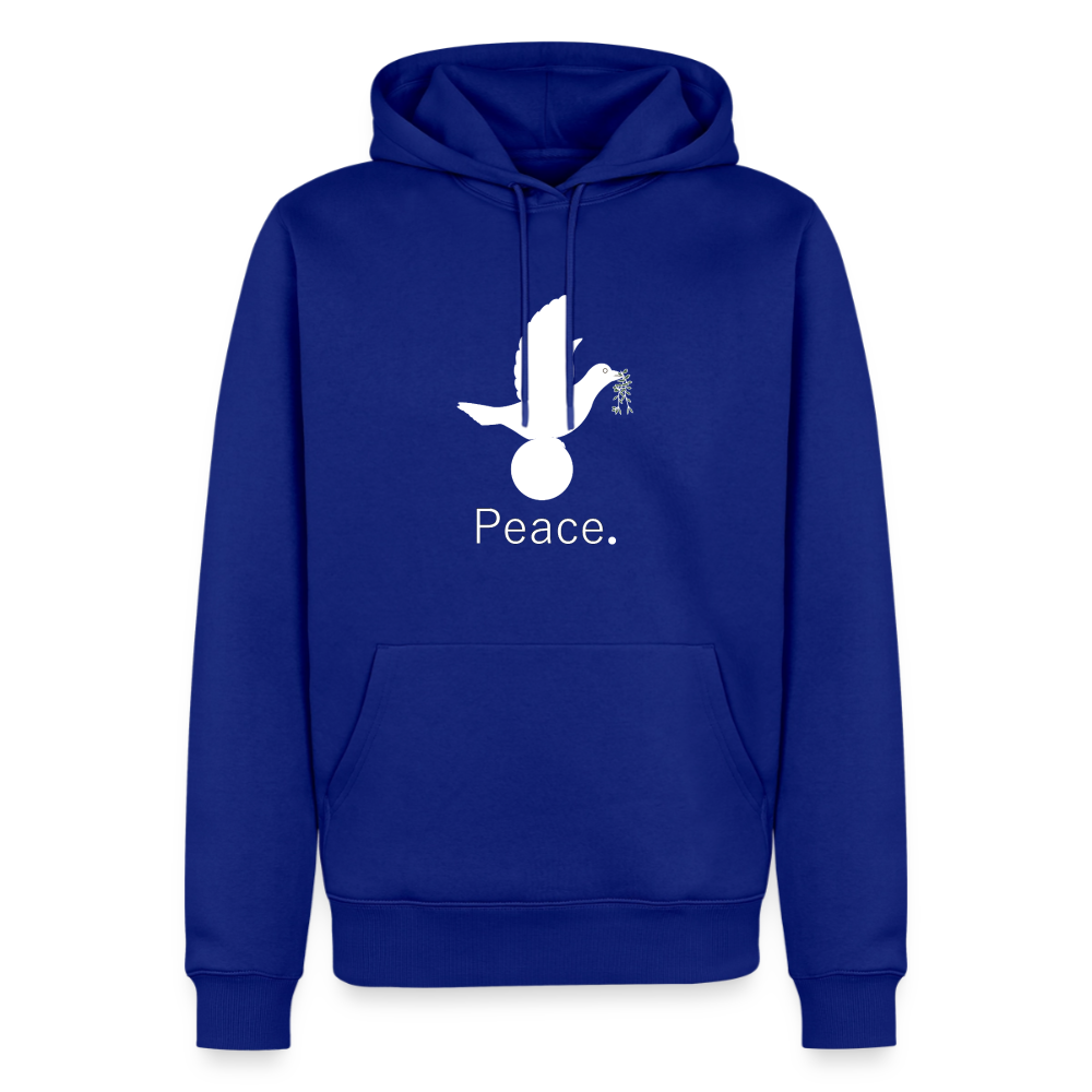 Sweat-shirt à capuche Premium pour hommes peace blanc - Lusoquot - bleu roi