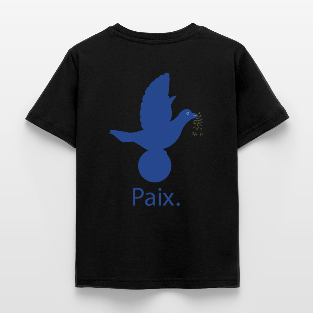 T-shirt Enfant anniversaire 3 ans  Paix bleu - Lusoquot - noir