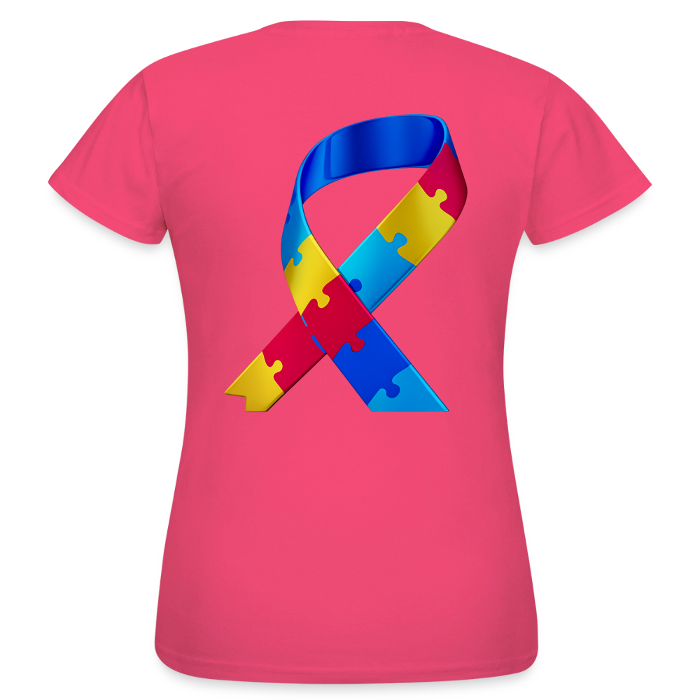 T-shirt Femme trisomie 21 Paix jaune - Lusoquot - rose azalée