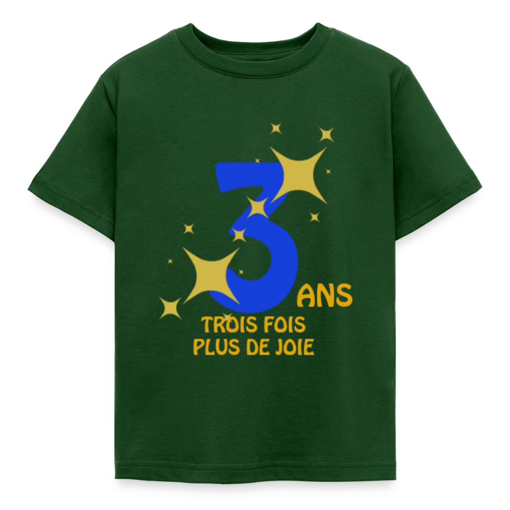 T-shirt Enfant anniversaire Lapè bleu - Lusoquot - vert forêt