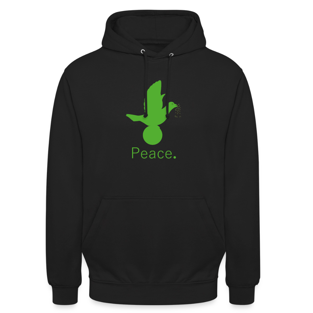 Sweat-shirt à capuche unisexe Peace vert Lusoquot - noir