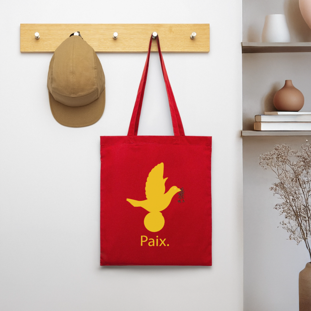 Tote Bag Paix jaune - Lusoquot - rouge