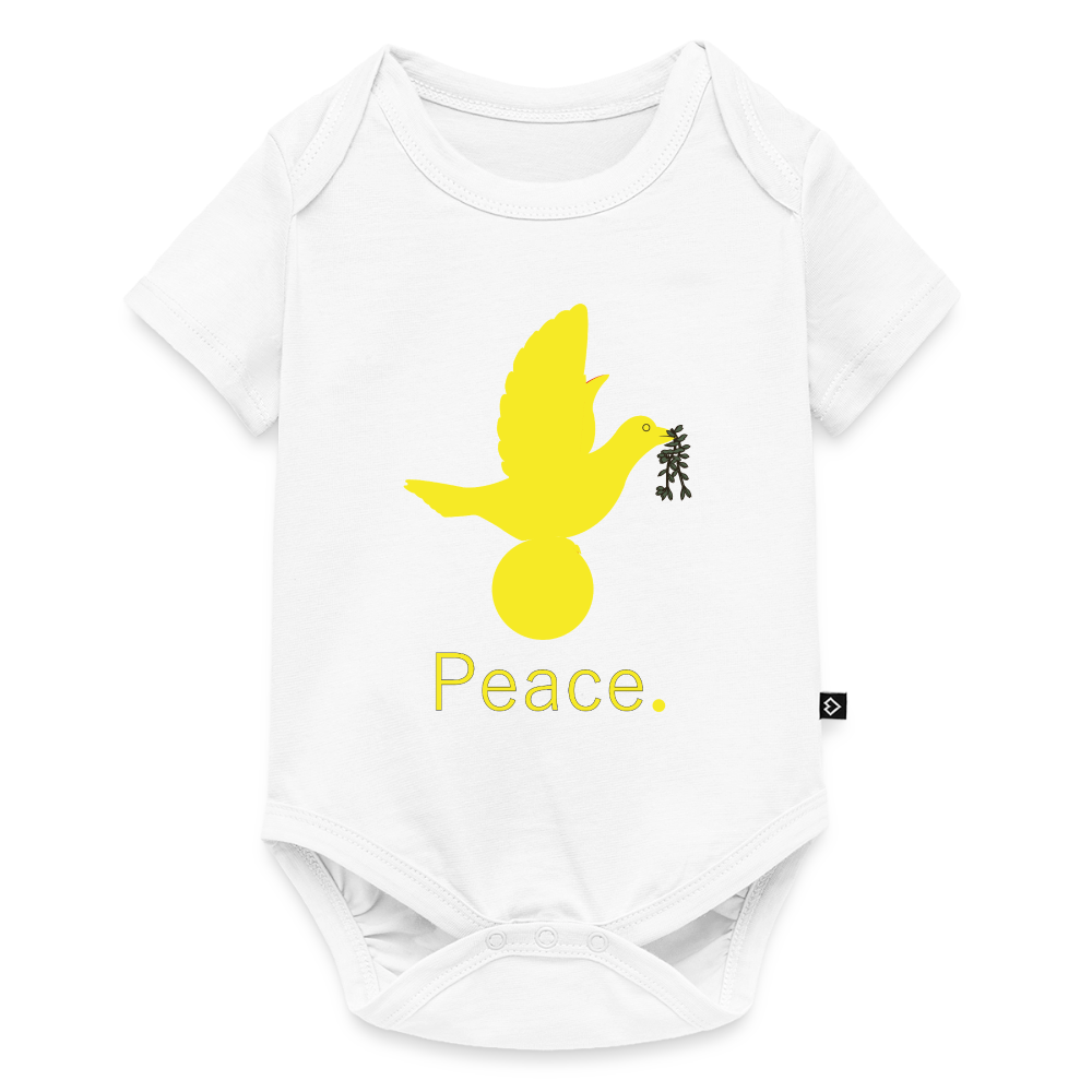 Body Bébé bio manches courtes_peacejaune - blanc