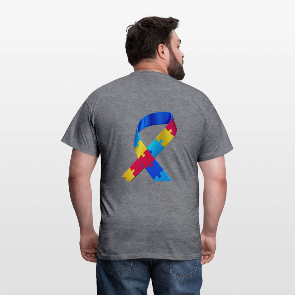 T-shirt Homme -journeemondiale trisomie 21 mars- Peace jaune - graphite chiné