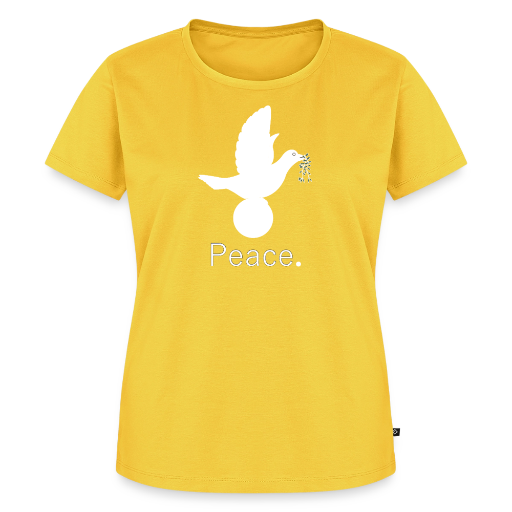 T-shirt Premium Femme Peace blanc - Lusoquot - jaune soleil