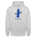 Sweat-shirt à capuche unisexe Peace bleu - gris clair chiné