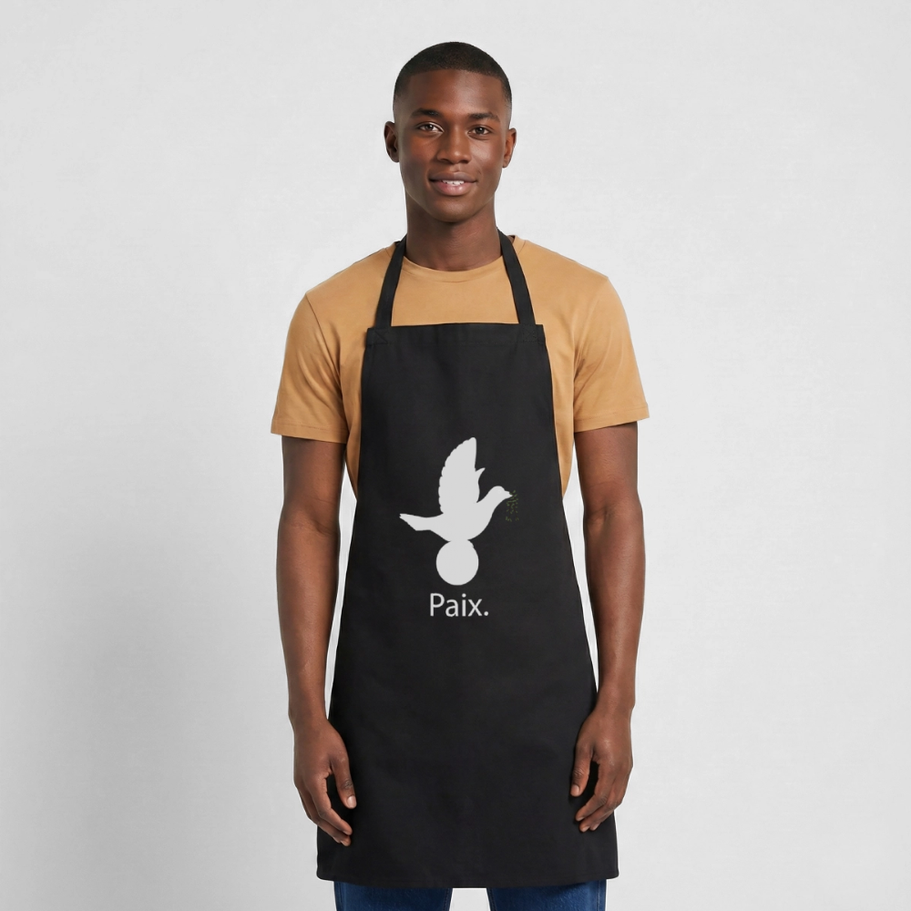 Tablier de cuisine Paix blanc - Lusoquot - noir