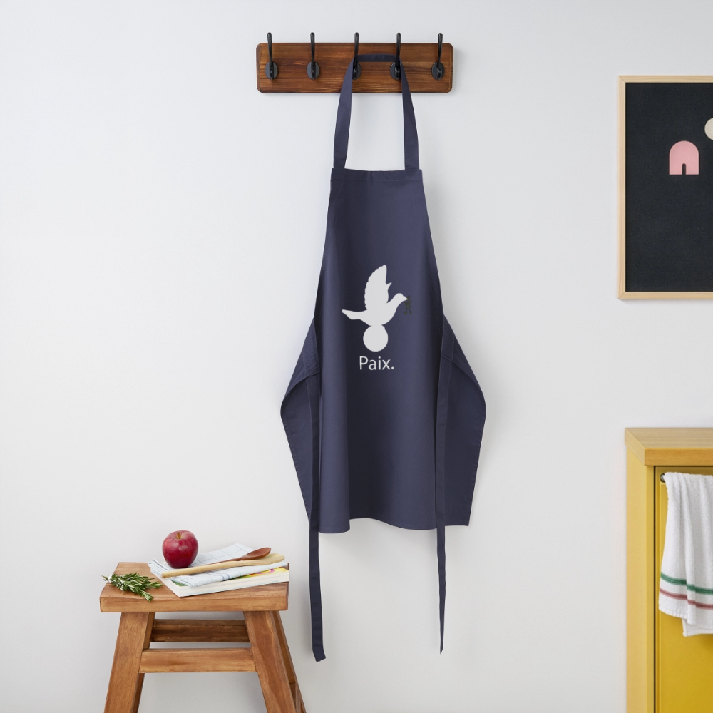 Tablier de cuisine Paix blanc - Lusoquot - marine