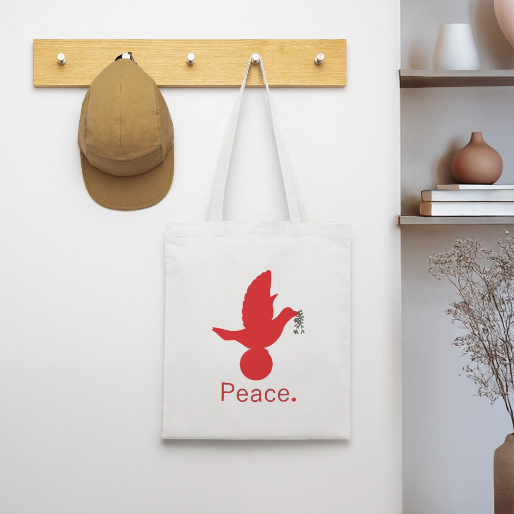 Tote Bag Peace rouge - Lusoquot - blanc