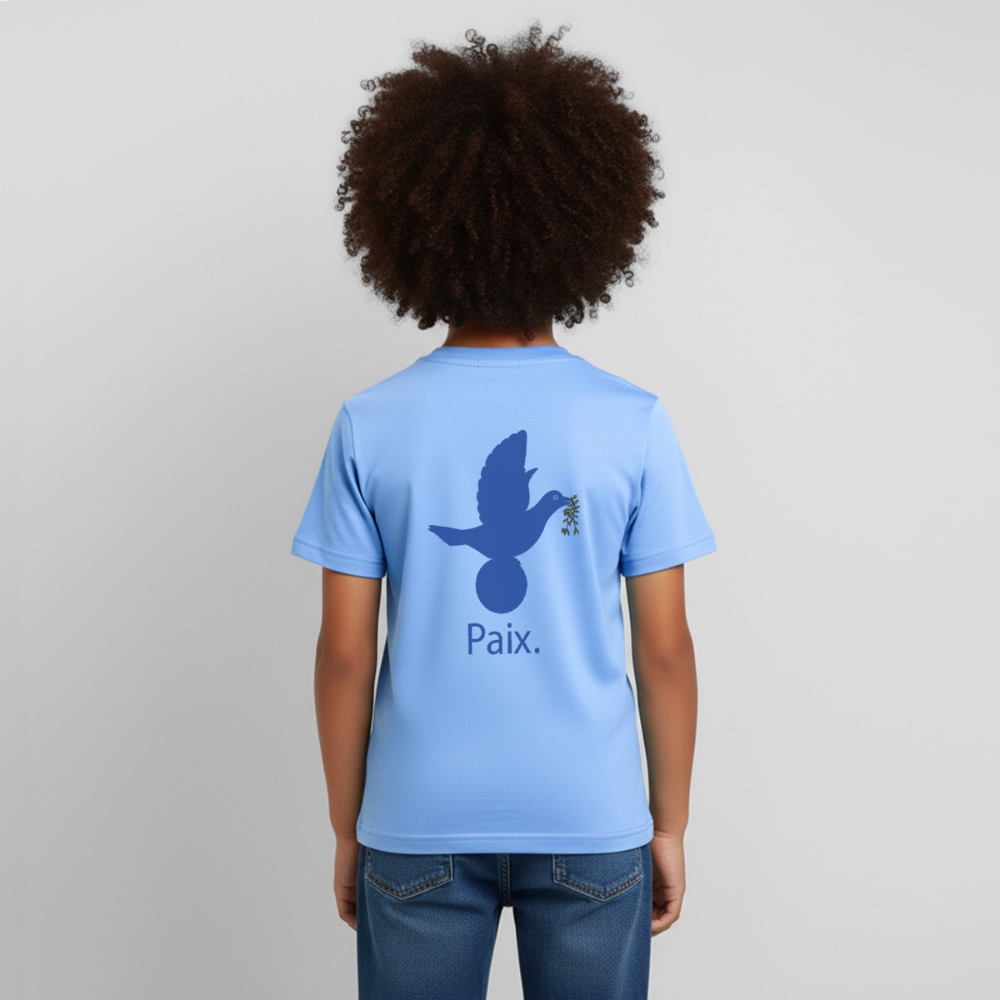 T-shirt Enfant anniversaire 3 ans  Paix bleu - Lusoquot - bleu ciel