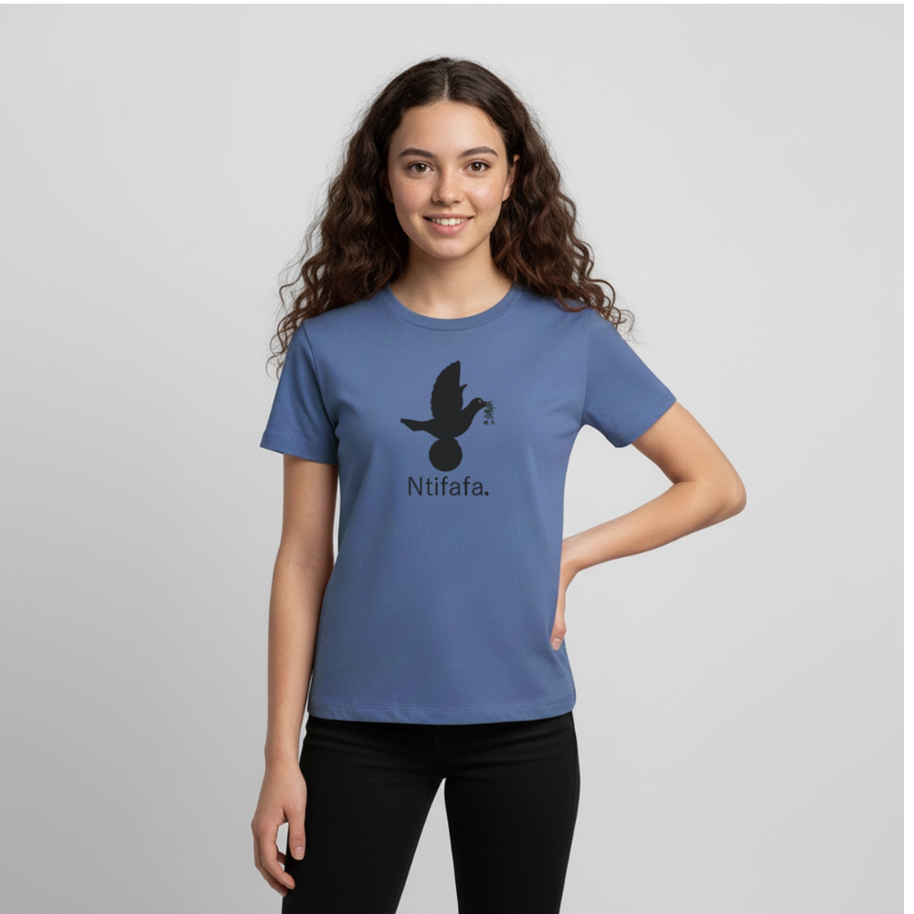T-shirt Premium Ado Ntifafa noir - Lusoquot - bleu pigeon