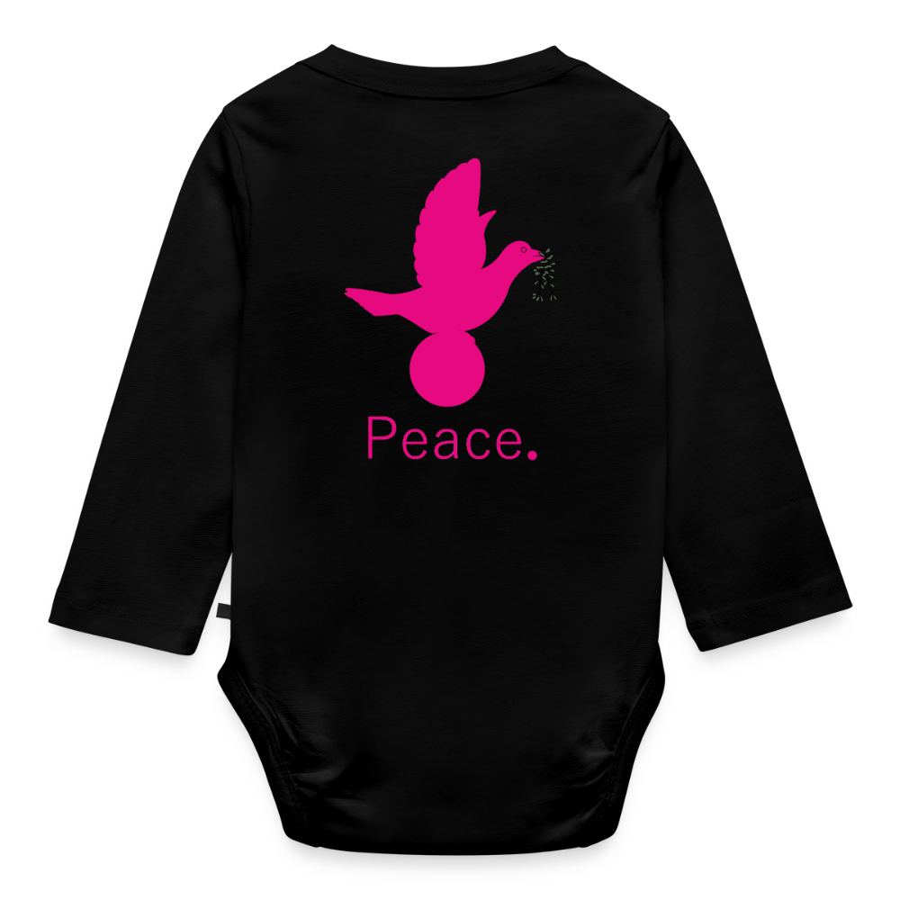Body Bébé bio manches longues_peacerose - noir
