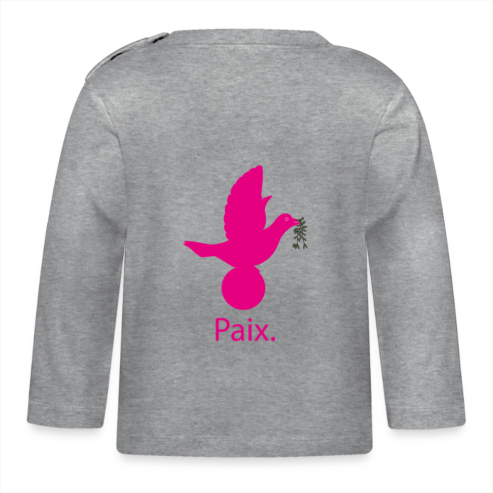 T-shirt manches longues Bébé anniversaire 1an - Lusoquot - gris chiné