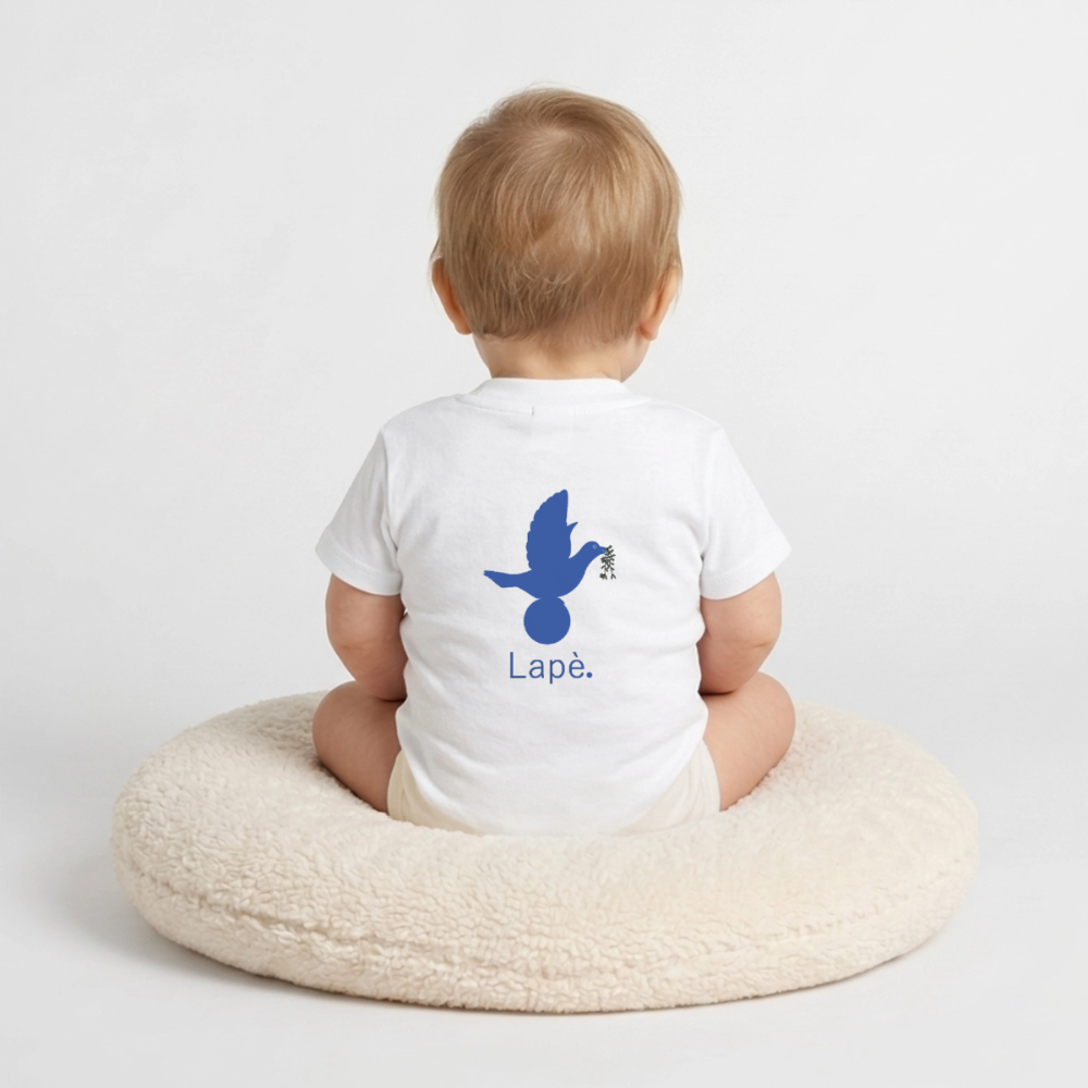 T-shirt Bébé anniversaire 2ans Paix bleu - Lusoquot - blanc