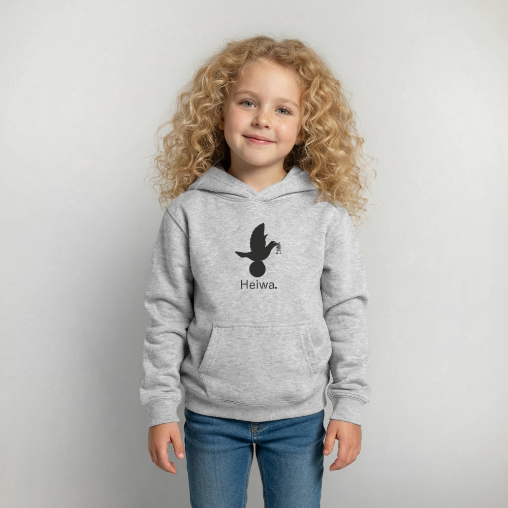 Sweat à capuche Enfant Heiwa noir - Lusoquot - gris clair chiné