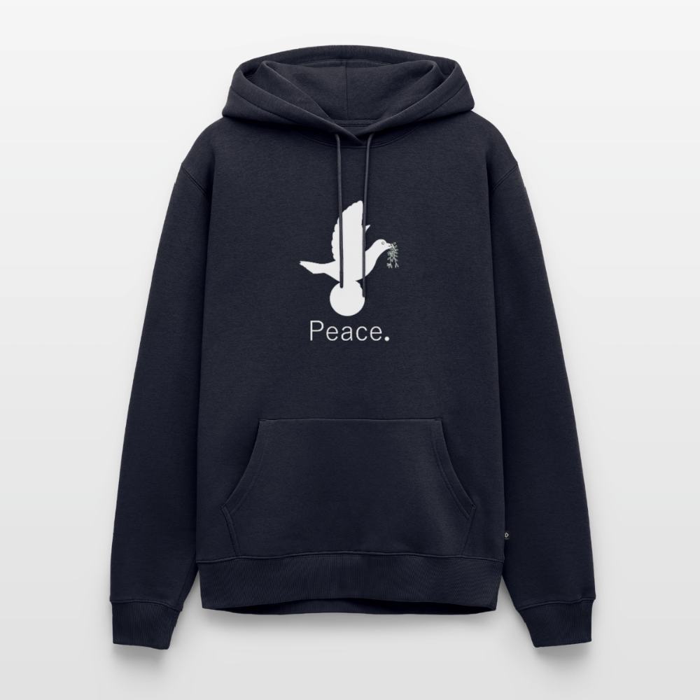 Sweat-shirt à capuche Premium pour hommes peace blanc - Lusoquot - bleu marine