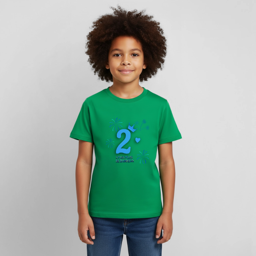 T-shirt Enfant anniversaire 2 ans Lapè bleu - Lusoquot - vert