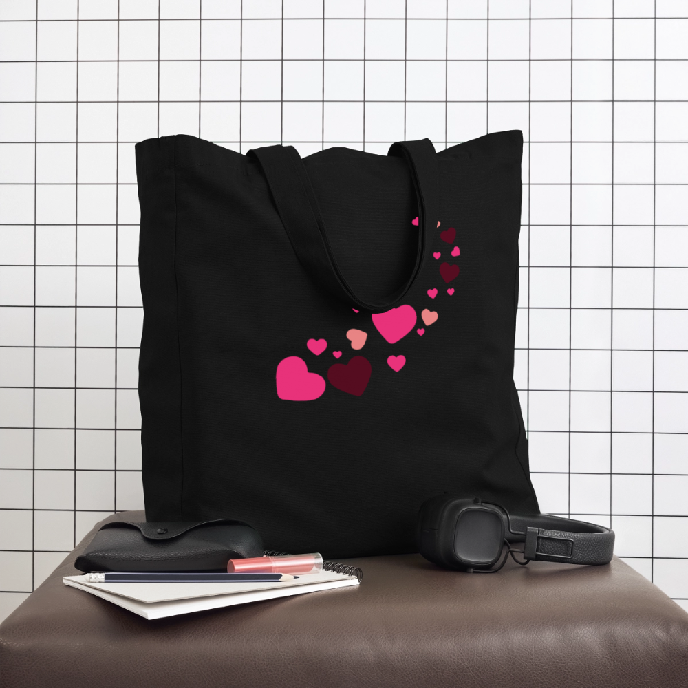 Tote bag Stanley/Stella Midweight recyclé Coeur Peace rose - Lusoquot - noir