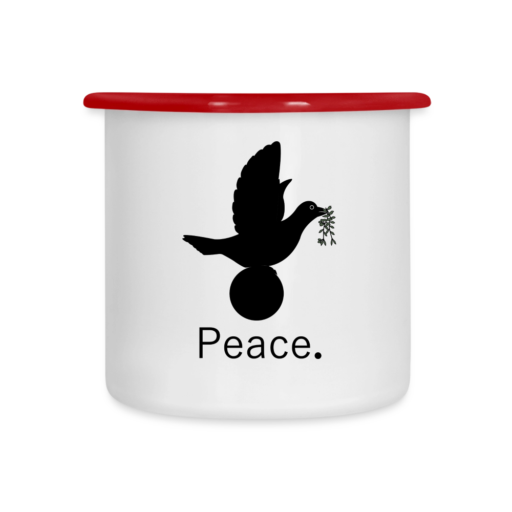 Tasse émaillée_peacenoir_iloveyoutomoonandback - blanc/rouge