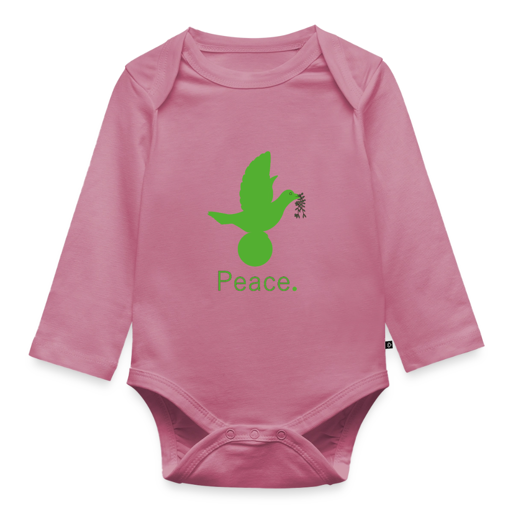 Body Bébé bio manches longues_peacegreen_coeur - mauve