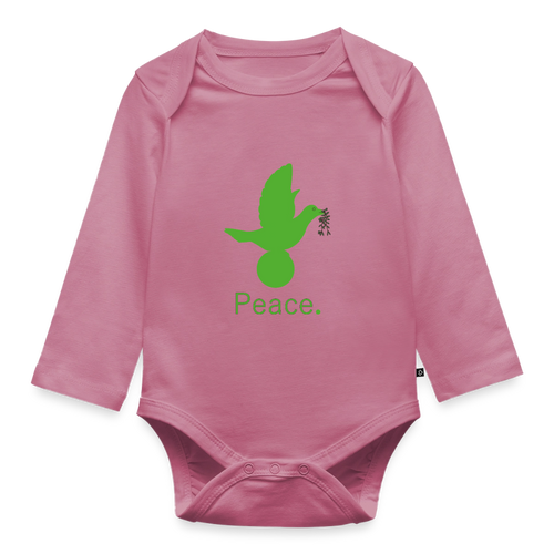 Body Bébé bio manches longues_peacegreen_coeur - mauve