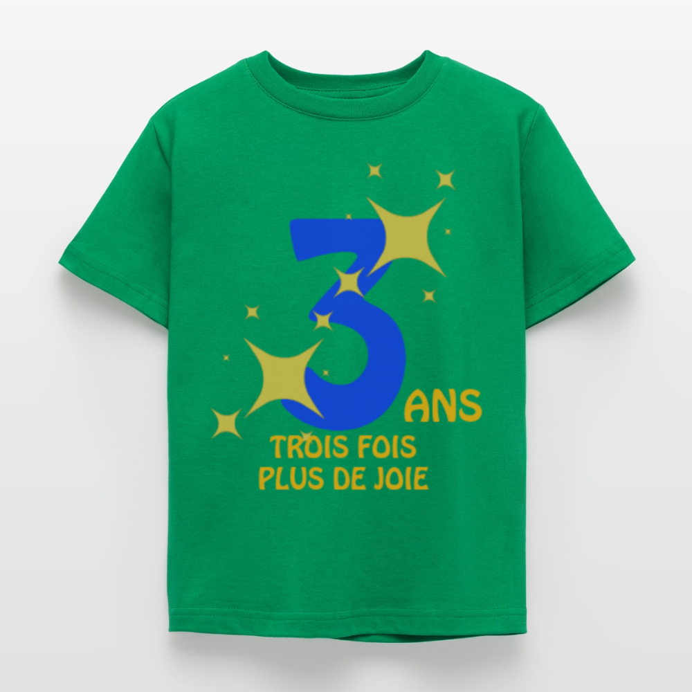 T-shirt Enfant anniversaire 3 ans  Paix bleu - Lusoquot - vert