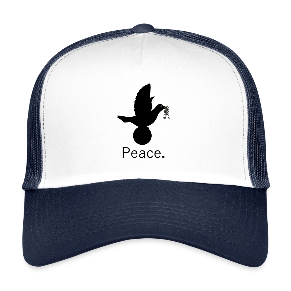 Trucker Cap_peaceblack - blanc/marine