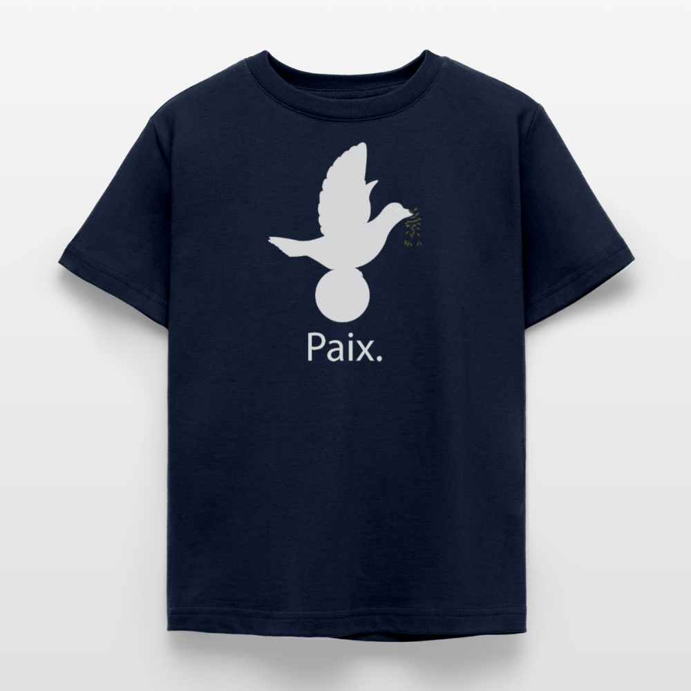 T-shirt Enfant Paix blanc - Lusoquot - marine