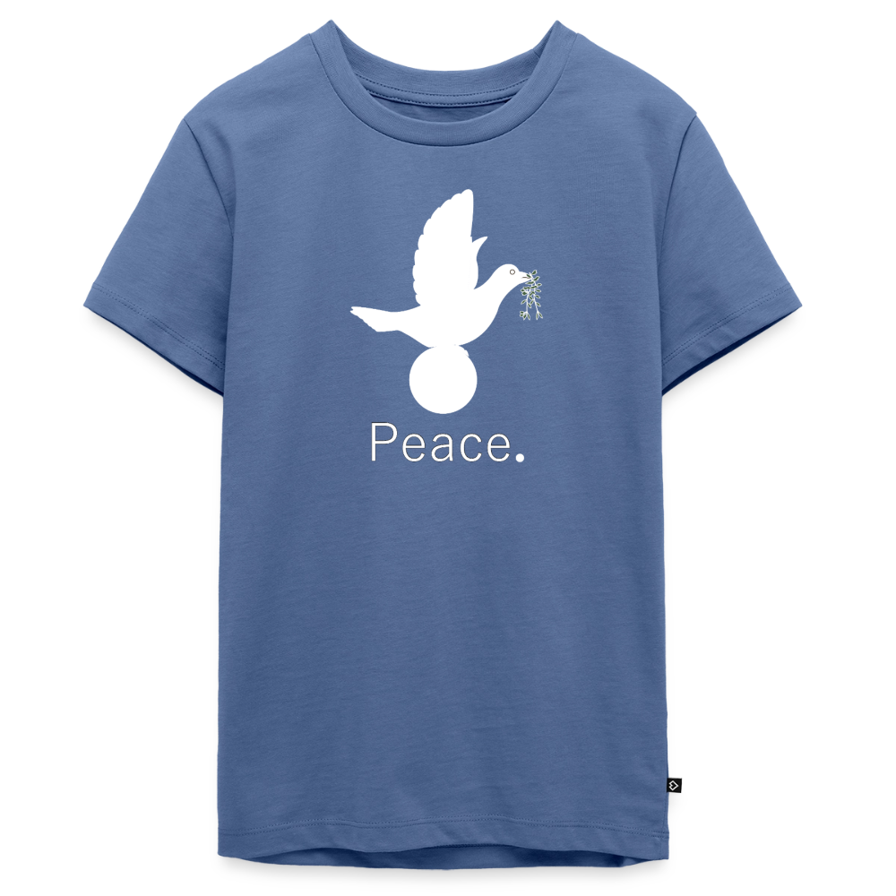 T-shirt Premium Ado Peace blanc Lusoquot - bleu pigeon