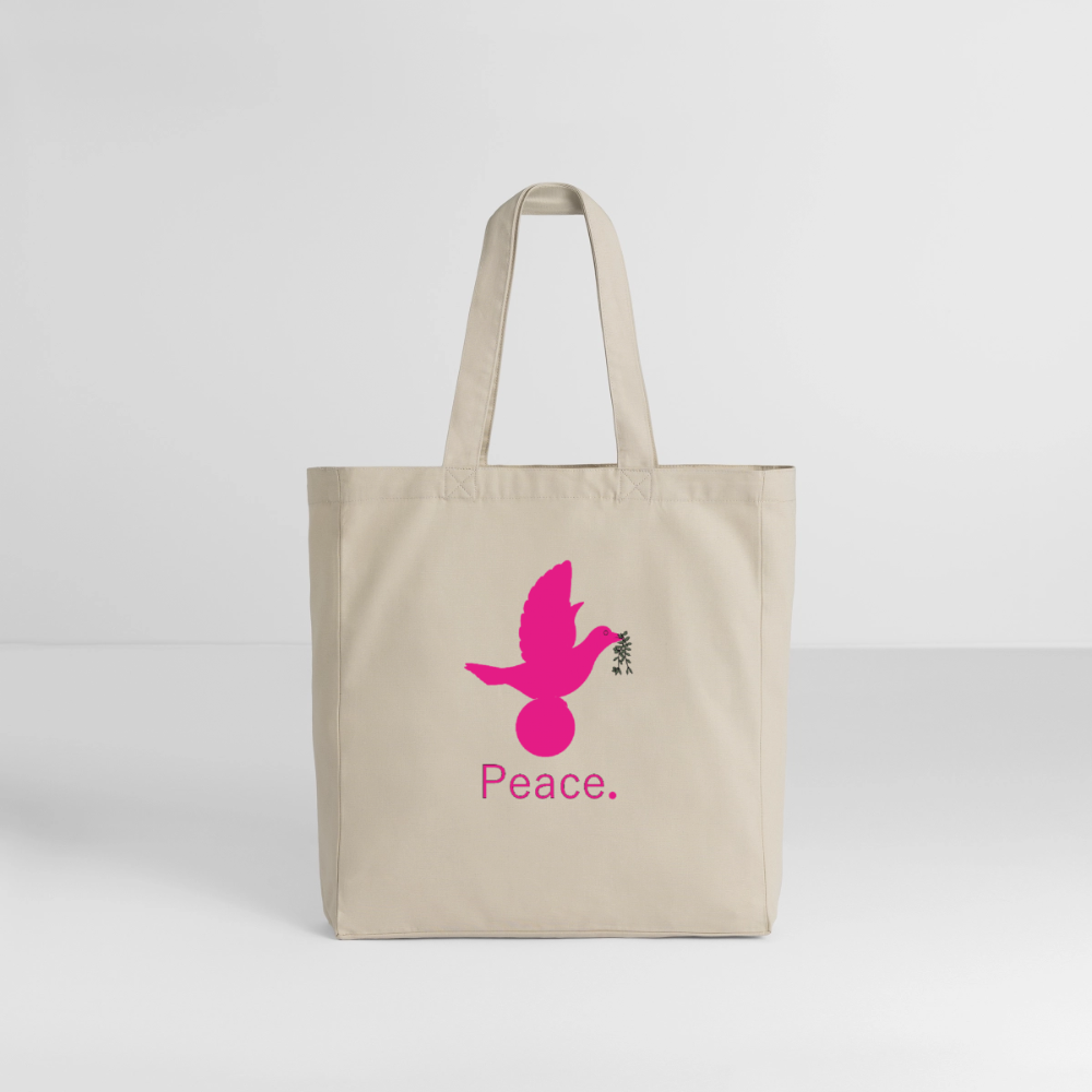 Tote bag Stanley/Stella Midweight recyclé Coeur Peace rose - Lusoquot - beige crème
