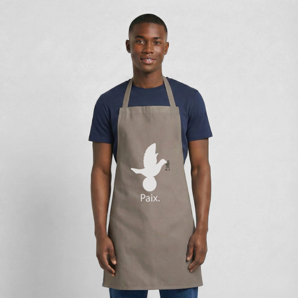 Tablier de cuisine Paix blanc - Lusoquot - gris