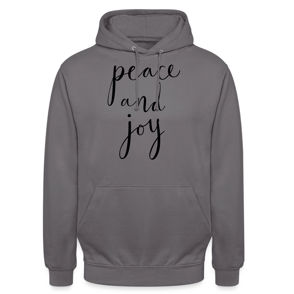 Sweat-shirt à capuche unisexe_peace_noir_peaceandjoy - gris éléphant
