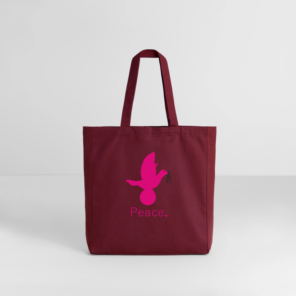Tote bag Stanley/Stella Midweight recyclé Coeur Peace rose - Lusoquot - bordeaux