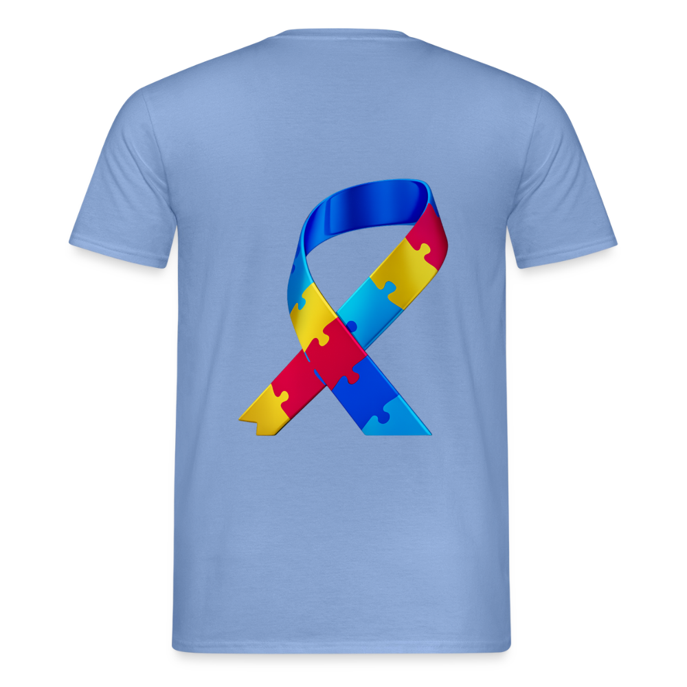 T-shirt Homme -journeemondiale trisomie 21 mars- Peace jaune - carolina blue