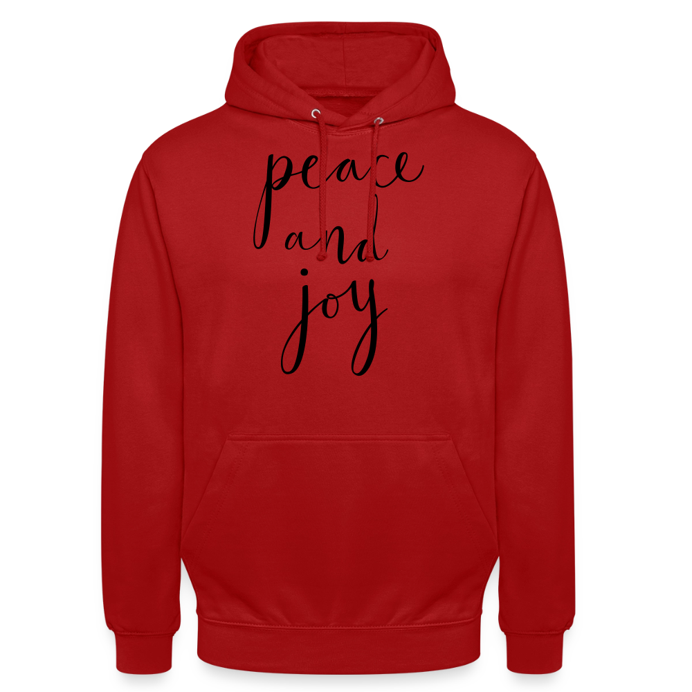 Sweat-shirt à capuche unisexe_peace_noir_peaceandjoy - rouge