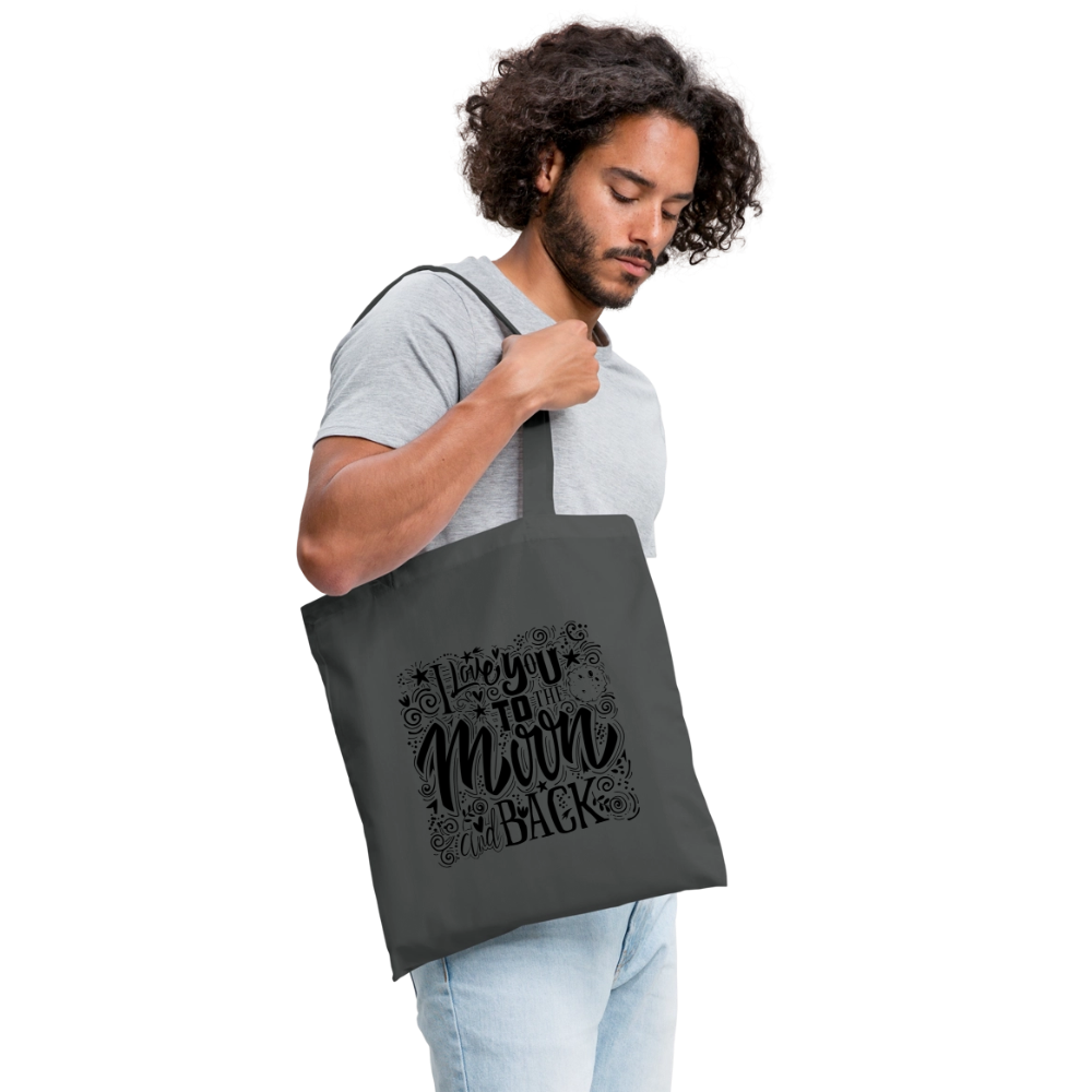 Tote Bag I love you to moon and back Peace noir - Lusoquot - gris graphite