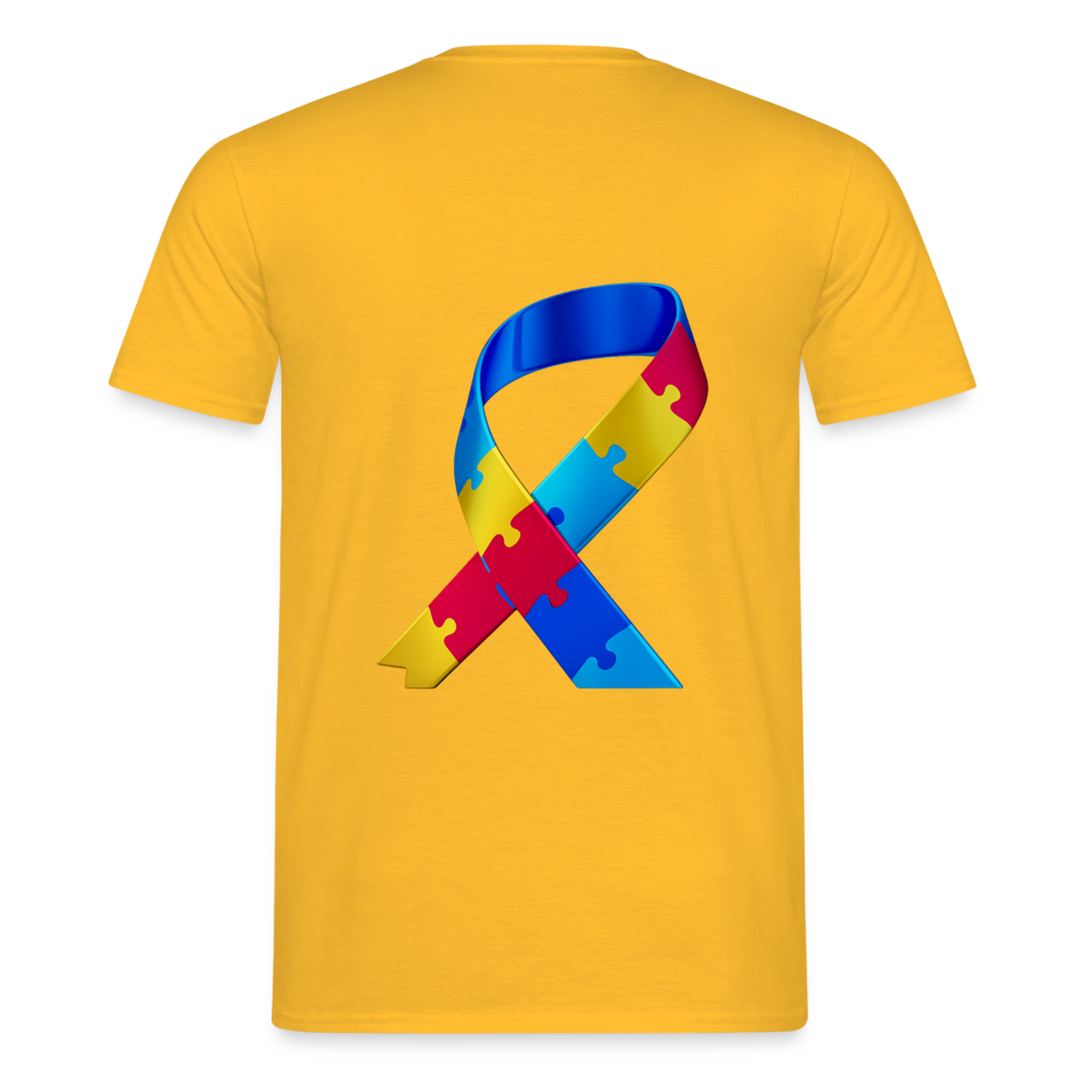 T-shirt Homme -journeemondiale trisomie 21 mars- Peace jaune - jaune
