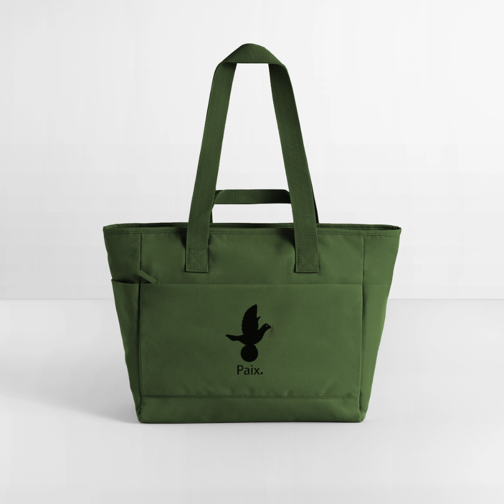 Sac matelassé déperlant Paix noir - Lusoquot - vert sapin
