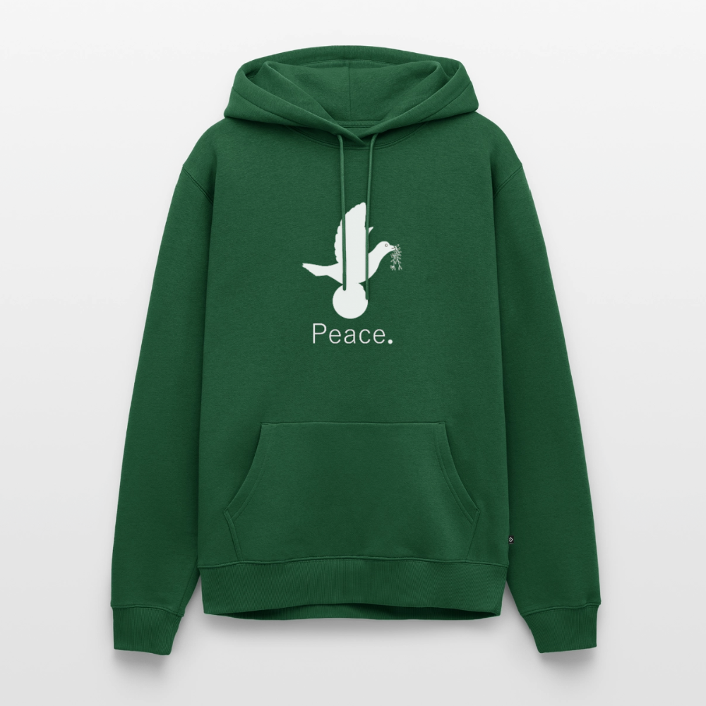 Sweat-shirt à capuche Premium pour hommes peace blanc - Lusoquot - vert bouteille