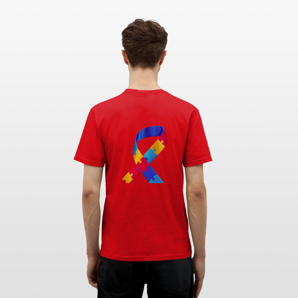 T-shirt Homme -journeemondiale trisomie 21 mars- Peace jaune - rouge
