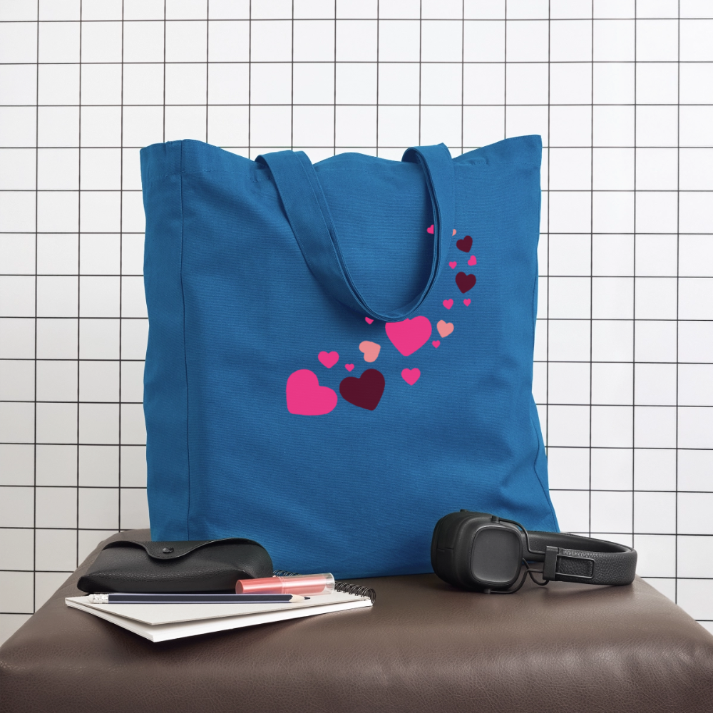 Tote bag Stanley/Stella Midweight recyclé Coeur Peace rose - Lusoquot - bleu attentif