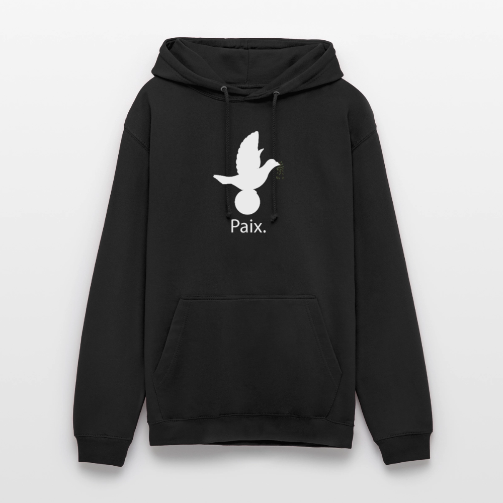 Sweat-shirt à capuche unisexe Paix blanc - Lusoquot - noir
