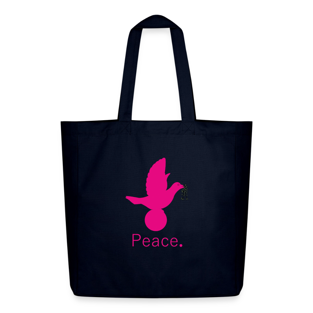 Tote bag Stanley/Stella Midweight recyclé Coeur Peace rose - Lusoquot - marine