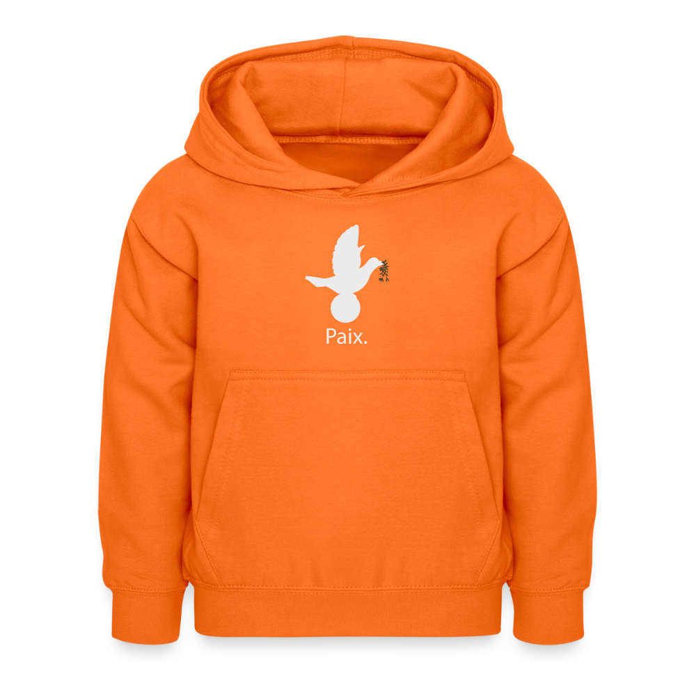 Sweat à capuche Enfant Paix blanc - Lusoquot - orange