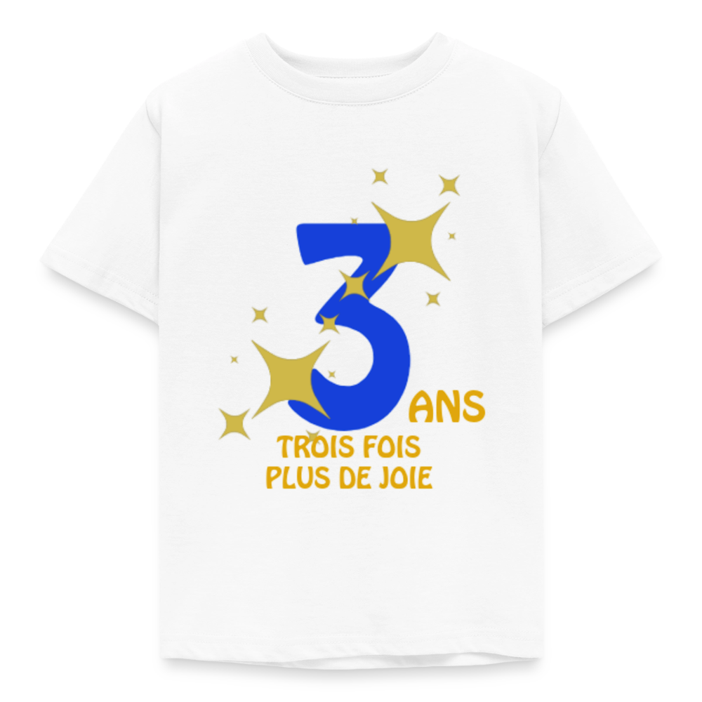 T-shirt Enfant anniversaire Lapè bleu - Lusoquot - blanc